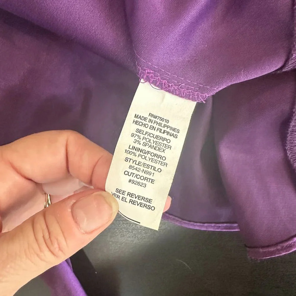 CITY STUDIO Party Dress Purple Satin Pleated Bodice Rosette - size 5 - Picture 3 of 10